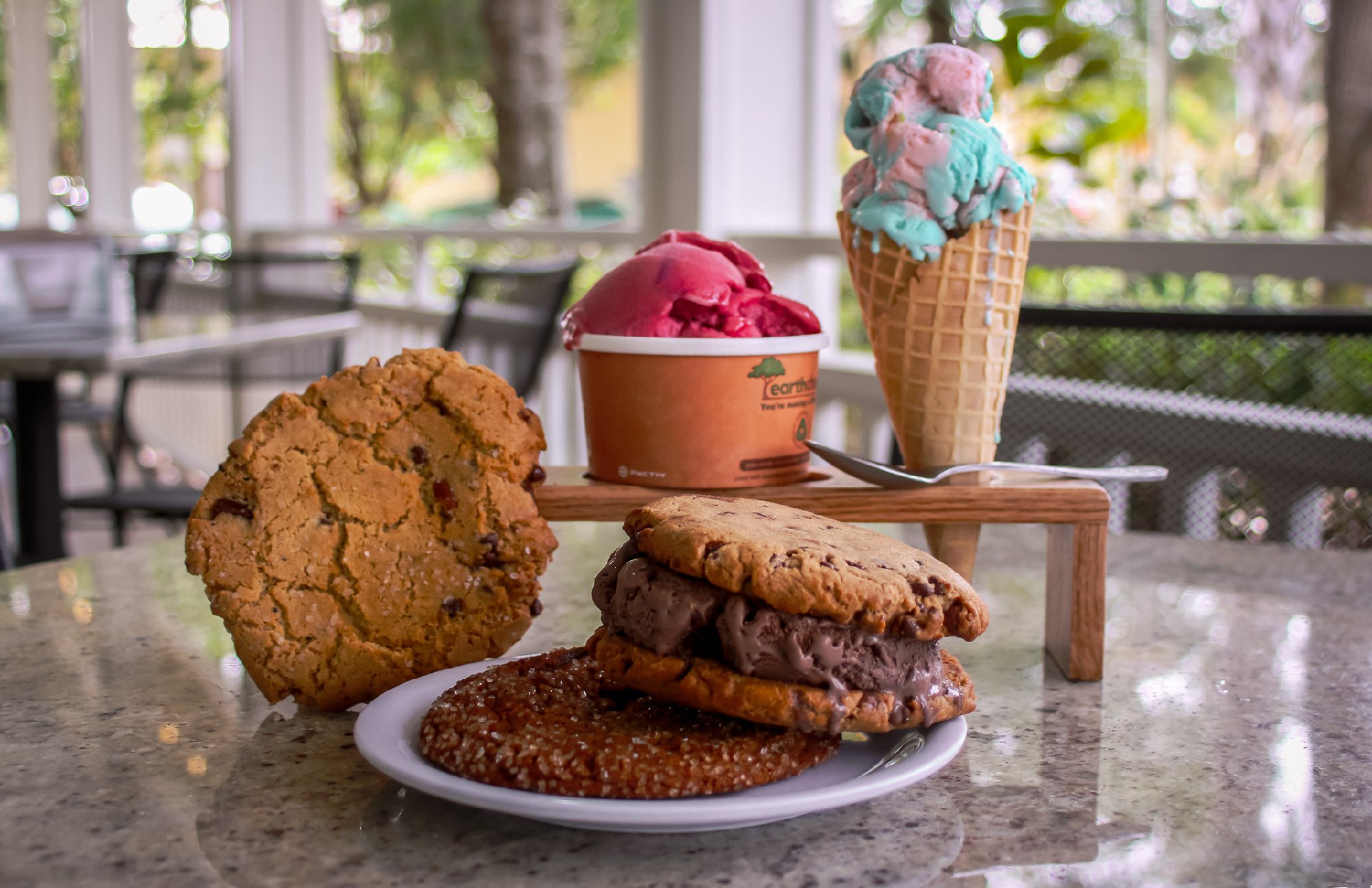 assorted cookies and ice cream